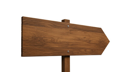 Brown wooden sign on a white background In the concept of the signpost and billboards with clipping path.