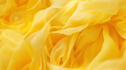 Obraz premium A yellow fabric with intricate ruffles adorns the bottom