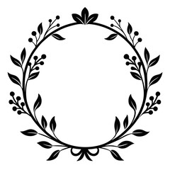 Elegant and Ornate Antique Floral Wreath Frame Divider Vector  Victor Design - Perfect for Vintage Themes, Wedding Invitations, and Decorative Projects
