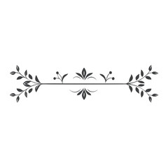 Elegant and Ornate Ornamental Floral Wreath Line Divider Vector  Anti Design - Perfect for Vintage Themes, Wedding Invitations, and Decorative Projects