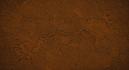 Saturated dark orange brown colored low contrast Concrete textured background with roughness and...