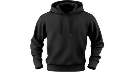 black sweater template. Sweatshirt long sleeve with clipping path, hoody for design mockup for print, isolated on white background. vector illustration
