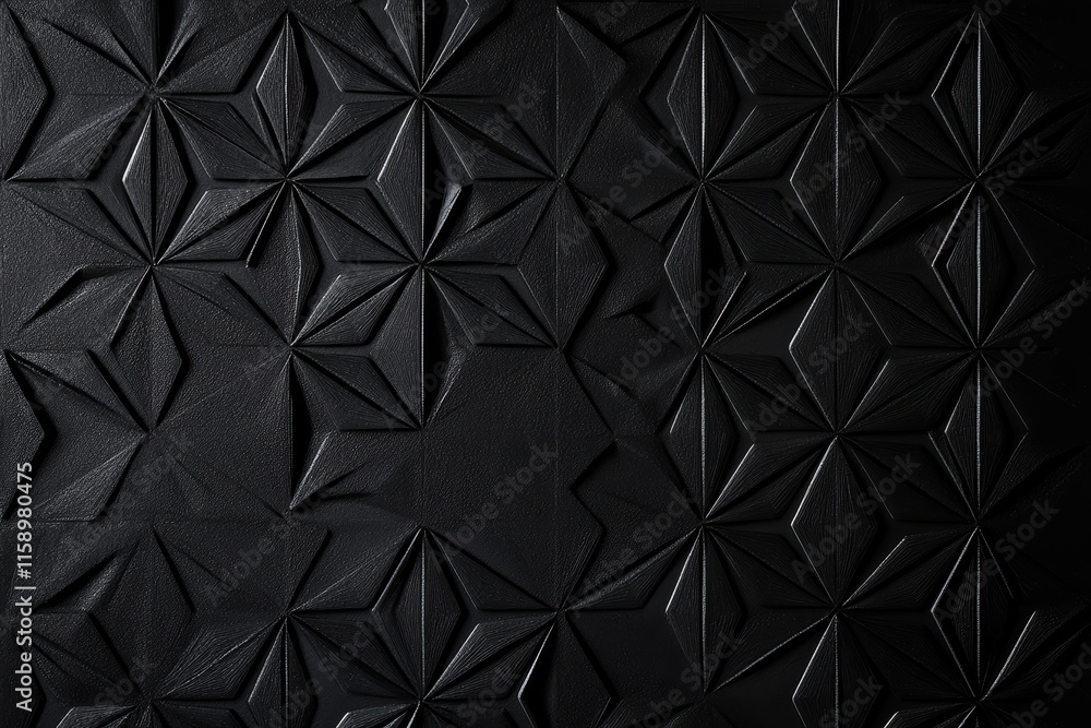 Poster geometric texture pattern on a black matte background enhancing modern design aesthetics
