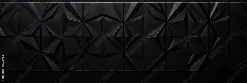 Aufkleber geometric design emerges from a matte black background with intricate textures and patterns