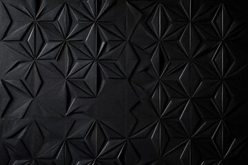 Fototapeta premium Geometric texture pattern on a black matte background enhancing modern design aesthetics