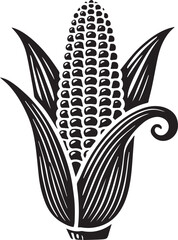 corn logo vector, corn vector illustration, corn silhouette vector black and white
