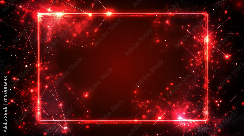 Aufkleber abstract futuristic background of red glowing technology sci fi frame hud ui