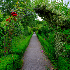 Ornate garden at Portumna Castle, Co Galway, Ireland