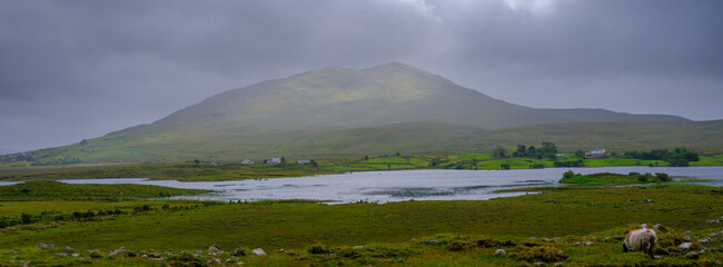 View over Lough Inagh, Connemara, Co Galway, Ireland