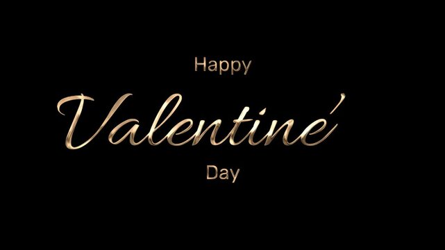 Handwritten Valentine's Day gold, suitable for greeting cards, invitations, decorations etc.