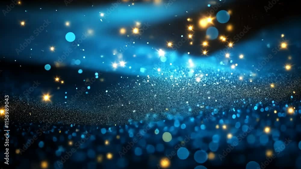 Aufkleber sparkling blue abstract background with shimmering lights creating a magical atmosphere