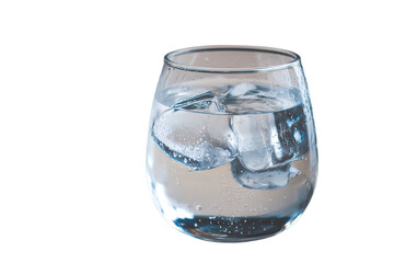 a glass of cold drinking water