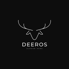 deer head adventure line logo design vector