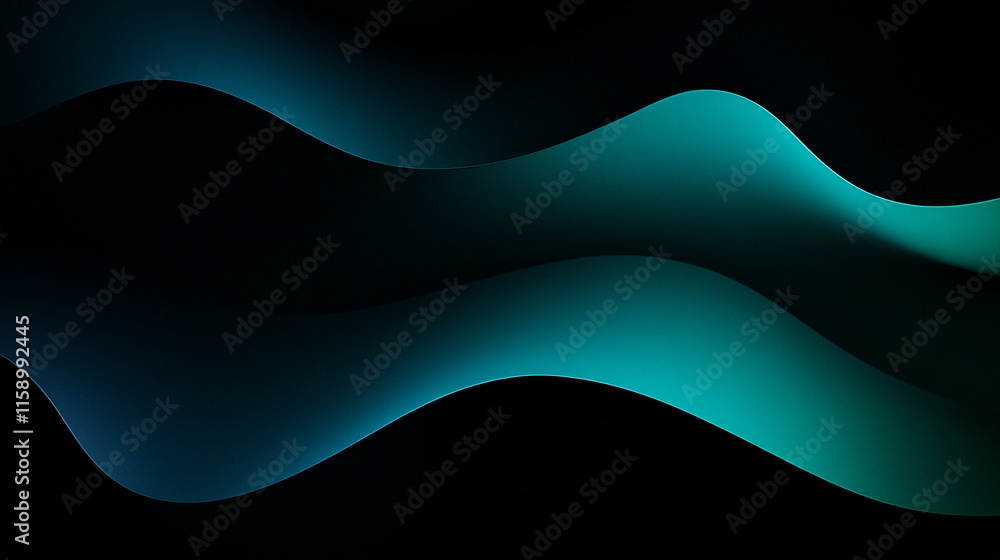 Poster waves of abstract color flow gracefully in a dark atmosphere creating a calming visual experience