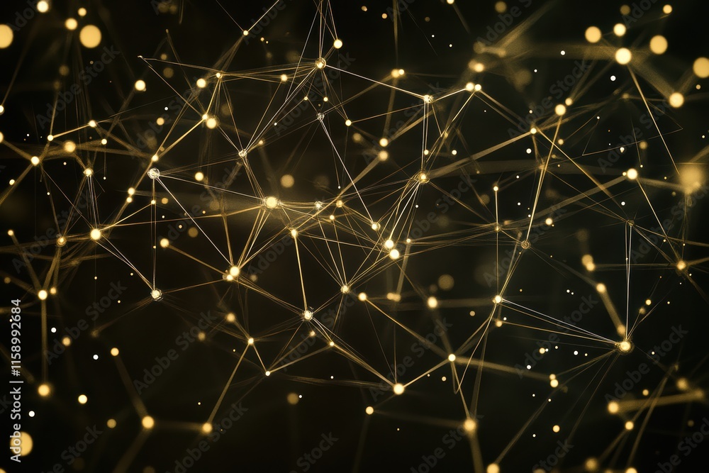 Poster network of interconnected dots and lines representing digital communication technology