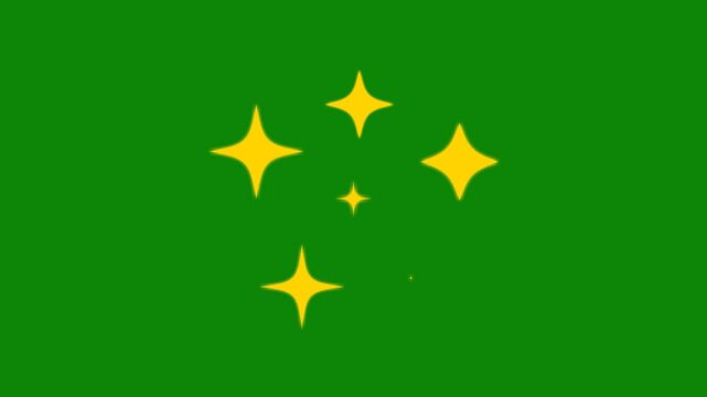 Animation twinkling stars on a green background. Twinkling stars animation, green screen video. Twinkling star motion graphics with green screen background.