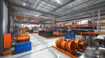 Factory equipment with highlighted areas for preventive repairs displayed digitally 