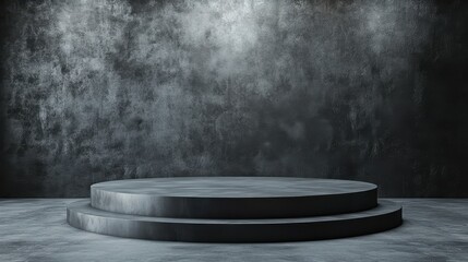 Dark Grey Concrete Two Tiered Display Platform