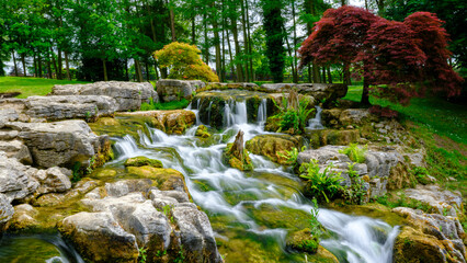 View of the gardens at the Irish National Stud, Kildare in Ireland