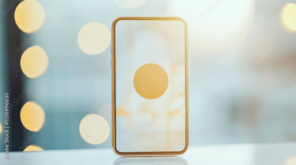 Poster glass morphism phone transparent screen frame with blur ui mockup. smartphone app interface carousel