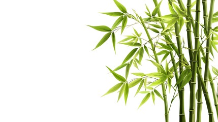 Fototapeta premium Lush Green Bamboo Forest Nature Background Botanical Illustration