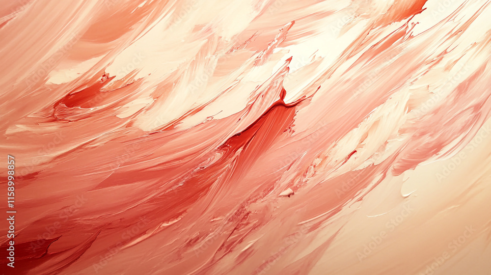 Poster swirls of soft pink and cream paint create an abstract composition expressing movement and emotion