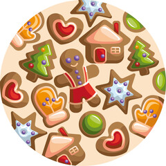 Christmas sticker gingerbread cookies
