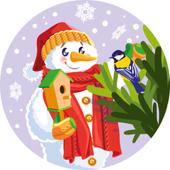 Christmas sticker Snowman