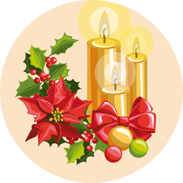 Christmas sticker candles