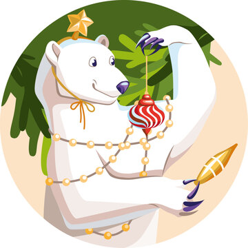 Christmas sticker Polar Bear