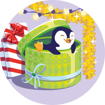Christmas sticker penguin
