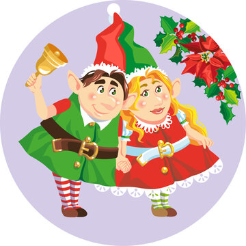 Christmas sticker Elves