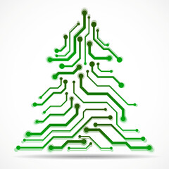 Abstract technology Christmas tree, circuit board