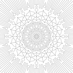 Radiant Mandala Bloom Design for Coloring