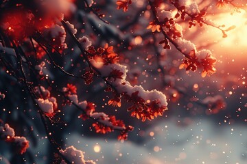 Abstract floral Christmas wallpaper background
