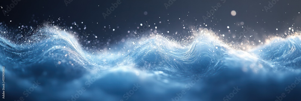 Aufkleber abstract flow of shimmering waves resembling intricate snowflakes in motion
