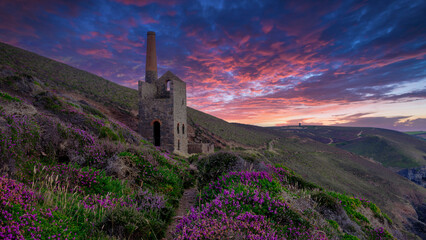 Sunset at Wheel Coates, North Cornwall, UK
