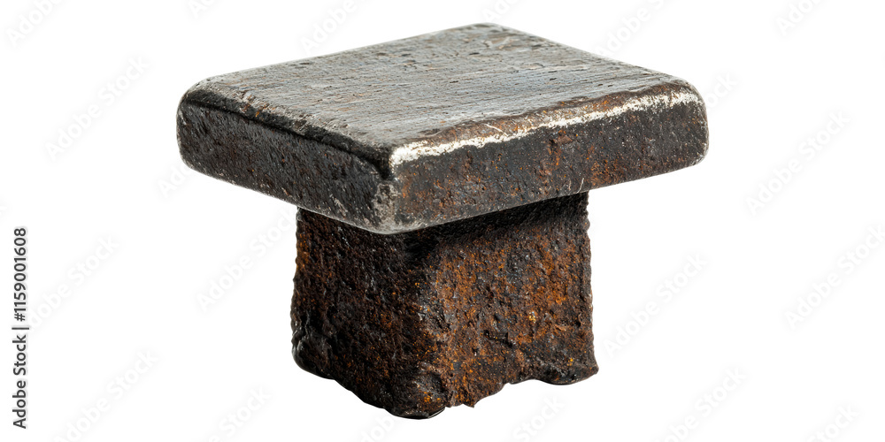 Poster rustic metal anvil object isolated on transparent background