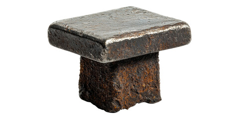 Rustic metal anvil object isolated on transparent background