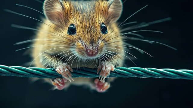 the rat eats and bites the wiring cable