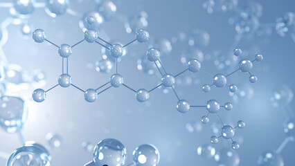 chlorpyrifos molecular structure 3d, insecticide, structural chemical formula view from a microscope