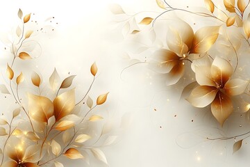 Elegant Gold Floral Design for Wall Decor