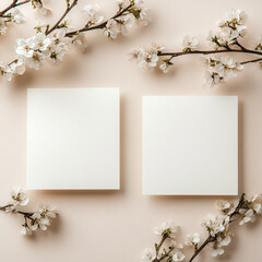 Blank greeting and invitation card mockup. ai generated