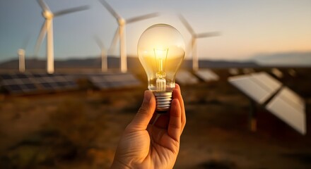 Concetto di energia alternativa e rinnovabile: solare, eolica da fonti rinnovabili	