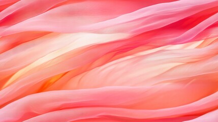   A pink, yellow, and white abstract painting featuring wavy, wavy, and wavy lines