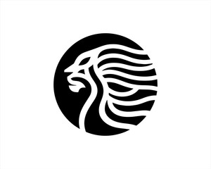Fototapeta premium Tiger head, tiger face, logo design vector template. Black and white tiger vector illustration.