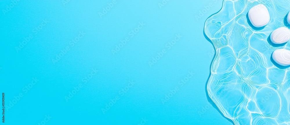 Poster transparent beige background with a clear water surface texture featuring ripples and splashes, evok