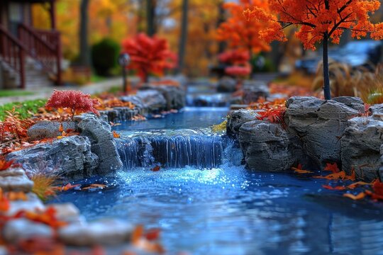 Japanese garden with pond 32k uhd insane details