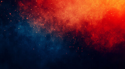 Vibrant abstraction blending orange and blue hues creates a dynamic visual experience