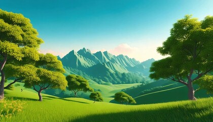 natural scenery with 3D cartoon style games background